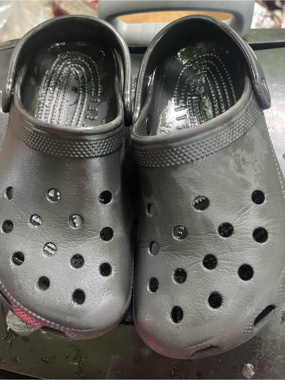 Kids Black Slip-On crocs Comfortable Water-Ready Footwear